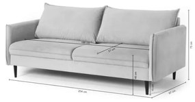 Ciemnoniebieska aksamitna sofa 203 cm Juli – Ropez