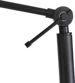 Regulowana czarna lampa podłogowa z beżowym abażurem z tkaniny typu teddy 50 cm - Editor