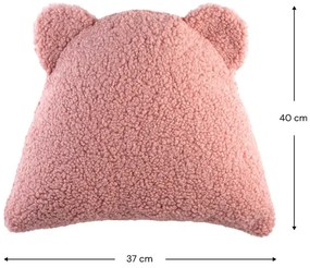 Różowa poduszka na sofę dziecięcą z materiału bouclé Bear – Wigiwama