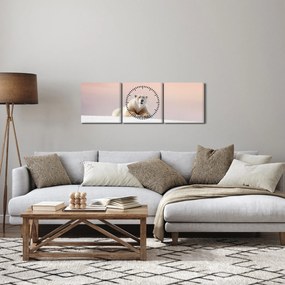 Obraz - Niedźwiedź polarny (z zegarem) (90x30 cm)