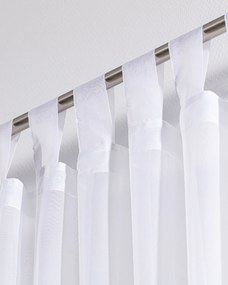 Firana na szelkach kolor biały tkanina półprzezroczysta, połyskliwa