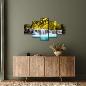 Obraz - Wodospad w jasnych kolorach (125x70 cm)