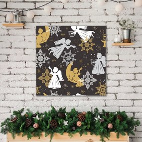 Obraz Canvas Płatki śniegu Aniołki Święta