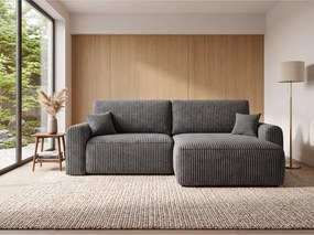 Rozkładana dwustronna sofa narożna do L NORDEN TILIA 250x140 cm, szaroniebieska