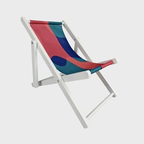 Leżak rozkładany COLOR FIESTA drewniany 42x58,5x52,5 cm biały MINI HOMLA