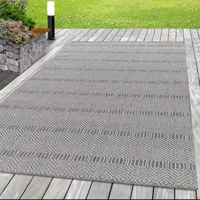 Dywan płaskotkany Aruba geometria szary 80 cm x 250 cm