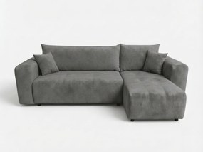 Ciemnoszara rozkładana narożna sofa SORELA, dwustronna + 2 poduszki GRATIS