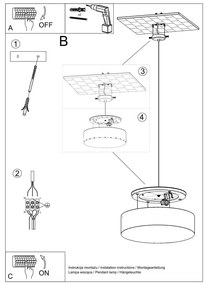 Czarna lampa wisząca ø 35 cm Atis – Nice Lamps