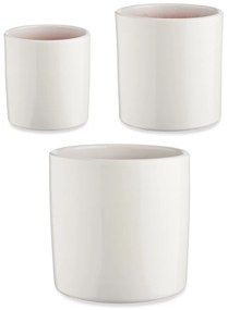 Zestaw doniczek ceramicznych, okrągłych, 3 sztuki