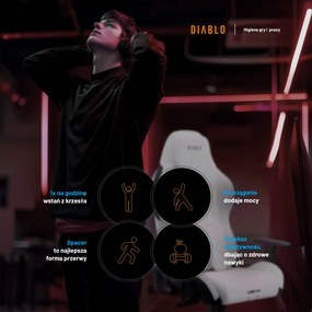 Fotel gamingowy Diablo X.One Prime, Normal Size, Ghosted White