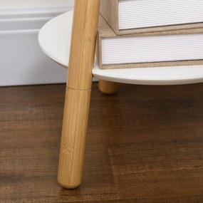 HOMCOM Wieszak na ubrania z 5 hakami i stolikiem pomocniczym Drewno naturalne Stylowy i funkcjonalny | Aosom PL