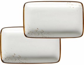 Mäser 2-częściowy zestaw tac Pintar White brązowekropki 21 x 13 x 3 cm