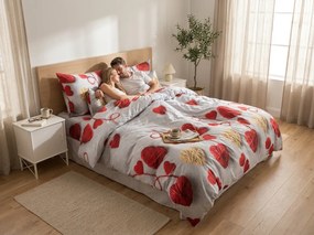 PrzytulneMieszkanie.pl PrzytulneMieszkanie.pl Pościel z mikrofibry VELHEART czerwona Rozmiar pościeli: 2 szt 70 x 80 cm | 160 x 200 cm
