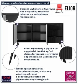 Czarna nowoczesna komoda na nóżkach K1-L30
