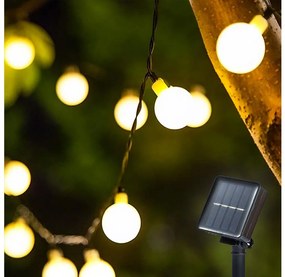 Brilagi - LED Solarny ozdobny łańcuch BUBBLE 200xLED/8 funkcji 20m IP65 ciepła biel