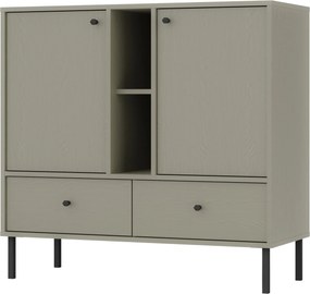 Komoda TORINO - Zielony / Wysokość 95 cm / 100 cm / 2 szuflady