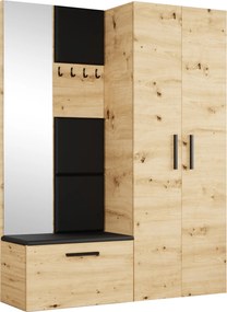 Masseno Garderoba MODULO 160,6/204/40 cm do Przedpokoju Nowoczesna Dąb Artisan