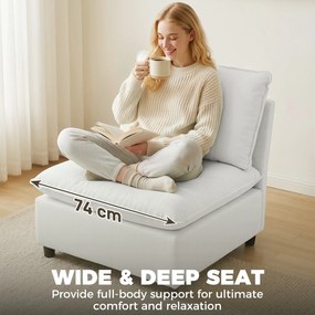 HOMCOM Fotel akcentowy, nowoczesny fotel Leathaire z szerokim i głębokim siedziskiem, grube poduszki, łatwy montaż, szary | Aosom PL