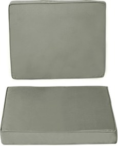 Outsunny Zestaw 2 poduszek na siedzisko 56 x 52 cm, Poduszki na krzesła z zamkiem, Pokrycie z materiału, 7 cm grubości, Możliwość prania, Ciemnoszary