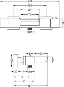 Mexen Cube termostatyczna bateria wannowa, złota - 77360-50