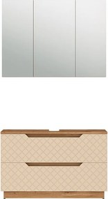 Zestaw mebli łazienkowych dąb/kaszmir ze strukturą płytek 99.4x32x62.5 lotta