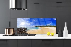 Szkło nad Blatem Słoneczny Dzień Na Plaży