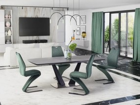 Krzesło tapicerowane K442 VELVET ciemnozielone HALMAR