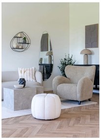 Biały puf z materiału bouclé Paisley – House Nordic