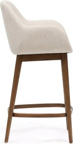 Beżowy tapicerowany hoker z podłokietnikami (wysokość siedziska 66 cm) Konna – Kave Home