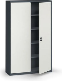 Szafa metalowa, 1950 x 1200 x 400 mm, 4 półki, grafitowy/szara