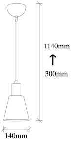 Lampa wisząca w czarno-złotym kolorze ø 14 cm Kem – Opviq lights