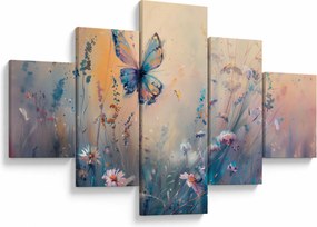 Obraz - Łąka z motylem II (125x70 cm)