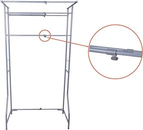 Metalowy regał łazienkowy nad pralką FIXANO 170x60-90 cm, szary