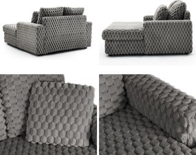 Dwuosobowy fotel do salonu z pluszowej tkaniny Kobel, szary