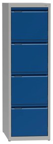 Metalowa szafa kartotekowa A4, 4 szuflady, niebieske