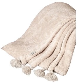 Jasnobrązowa narzuta z mikropluszu 200x220 cm Puffy – Mijolnir