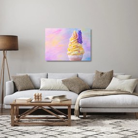 Obraz na szkle - Lody z lawendą (70x50 cm)