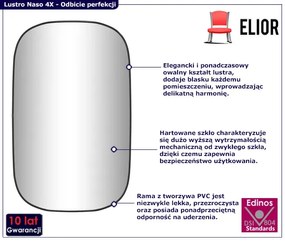 Lustro owalne w czarnej ramie 80x50 cm - Naso 4X