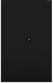 Szafa biurowa metalowa Jan II D600 szeroka i głęboka, 115x60x185 cm, kolor czarny