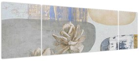 Obraz - Obraz z kwiatami i teksturami (170x50 cm)