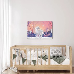 Obraz - Jednorożec w magicznym lesie (70x50 cm)