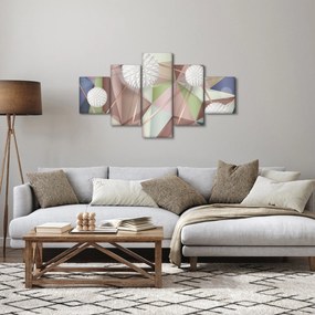 Obraz - Abstrakcja 3D w pastelowych kolorach (125x70 cm)