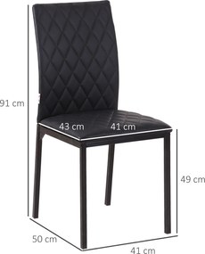 HOMCOM Zestaw 4 krzeseł jadalnianych tapicerowanych skóra ekologiczna wygodne i stylowe | Aosom PL