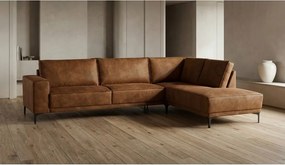 Koniakowy narożnik z imitacji skóry (prawostronny) Copenhagen – Scandic