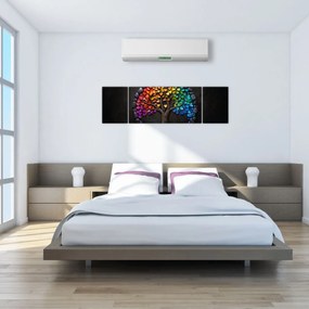 Obraz – Drzewo pełne kolorowych serc (170x50 cm)