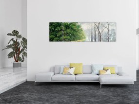 Obraz - Zima kontra lato (170x50 cm)