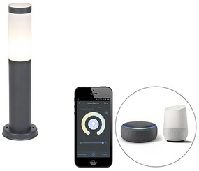 Zewnetrzna Inteligentny słup oświetleniowy zewnętrzny antracyt 45 cm z WiFi P45 - Rox Nowoczesny Oswietlenie zewnetrzne