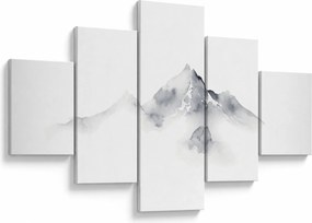Obraz - Obraz gór namalowany tuszem (125x70 cm)