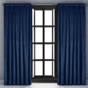 Zasłona welurowa na przelotkach 140x270 velvet gruba granatowa