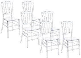 Zestaw 6 krzeseł z poliwęglanu - Kryształowy - AMBELON